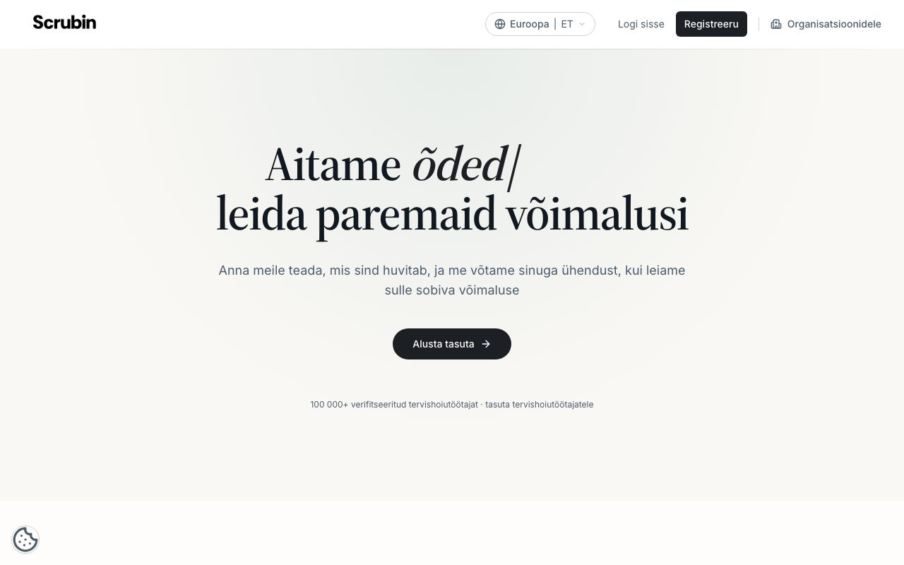 Scrubin veebilahenduse avaleht